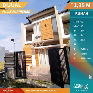 Dijual Rumah Modern 2 Lantai Fully Furnished di Tunjungsekar Malang