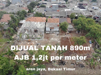 Dijual tanah Aren Jaya Bekasi Timur ajb 890m