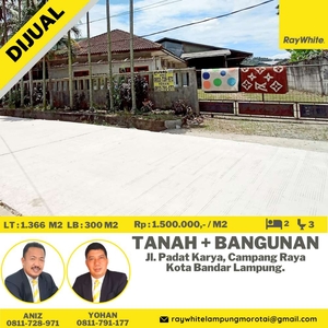 Dijual Tanah Bangunan di Jl.Padat Karya, Campang Raya, B.Lampung (kode