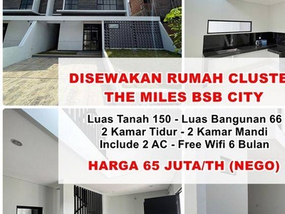 Disewakan Rumah Cluster The Miles Bsb City Semarang