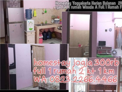 Homestay Yogyakarta Harian Bulanan 2KT Keluarga Full 1 rumah Wisuda A