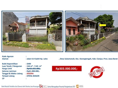 Jual Rumah Via Lelang Cepat Murah Strategis Pusat Kota Cianjur
