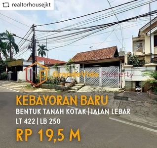 KEBAYORAN BARU - HITUNG TANAH, BANGUNAN 1 LANTAI, HADAP BARAT.