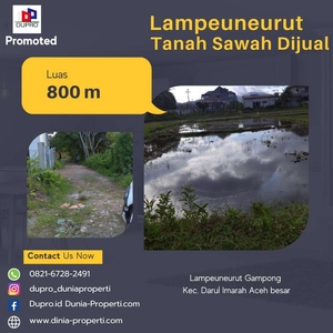 LAMPEUNEURUT- Tanah Sawah Dijual Luas Tanah 800 m