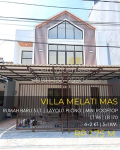 Rumah 96m2 baru ada mini rooftop 3 lantai di Melati Mas Serpong