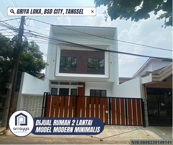 Rumah Baru Minimalis Depan Taman 2 Lantai Griyaloka BSD 'HRB96'