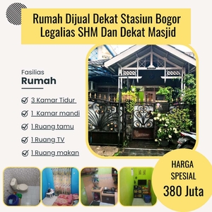 Rumah Dijual Dekat Stasiun Bogor Legalias SHM Nempel Masjid