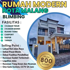 Rumah Hunian desain Mewah lokasi tengah kota Malang