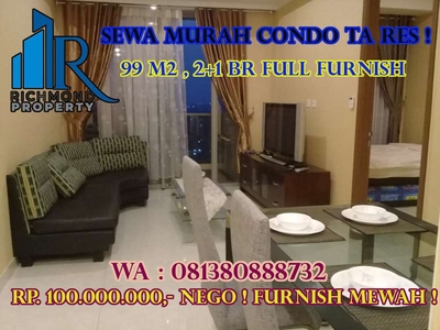 Sewa apartemen di Taman Anggrek Residences 2 BR Full furnish condo!!