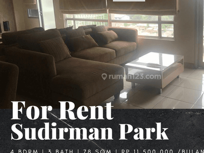 Sewa Apartemen Sudirman Park 3 Bedroom Lantai Rendah Furnished