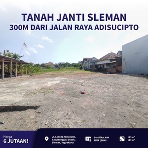 Tanah Eksklusif 300m Jl.Raya Adisucipto Sleman Yogyakarta SHM