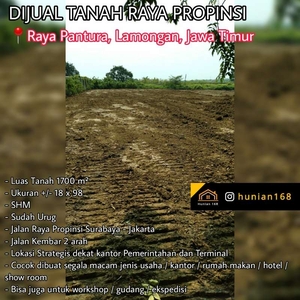 Tanah Komersial Komersil Ruko Raya Propinsi Pantura Lamongan Gresik