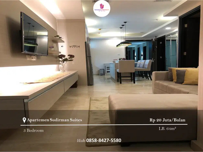 Disewakan Apartemen Sudirman Suites 3BR Low Floor Full Furnished