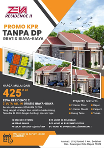 Hanya booking fee 3 juta langsung akad, rumah kpr dp 0% dikota depok