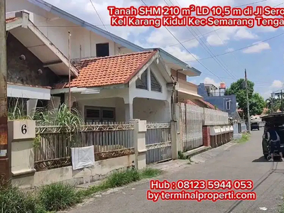Murah, Tanah SHM Tengah Kota 210 m2 Jl Seroja Dkt Simpang Lima