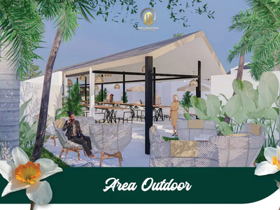 Resort villa full fasilitas cafe beach club dan convention hall