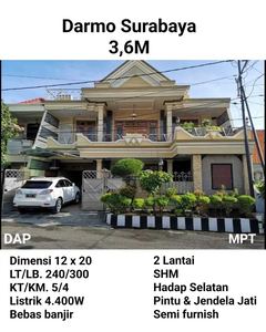 Rumah Darmo Surabaya Semi Furnish Strategis Bebas Banjir dkt Dukuh