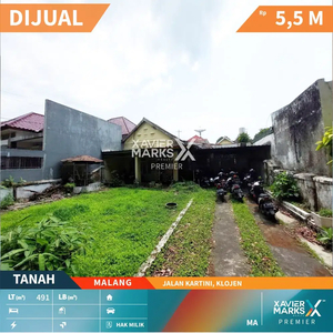 Rumah Hitung Tanah Dijual di Jalan Kartini, Klojen, Malang