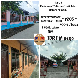 Sale 20 Kontrakan + 1 Ruko Bintara 14 Bekasi