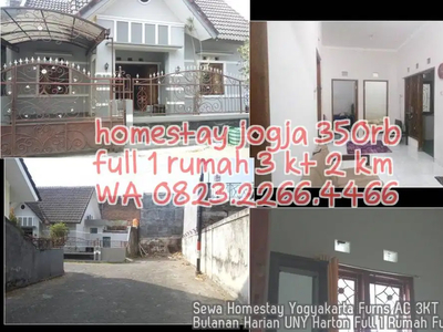 Sewa Homestay Yogyakarta Furns AC 3KT Wisuda Bulanan Harian UNY Harton