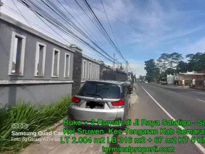 50% HARGA, Ruko + 2 Rumah di Jl Raya Salatiga- Solo ( Sruwen - Tengara