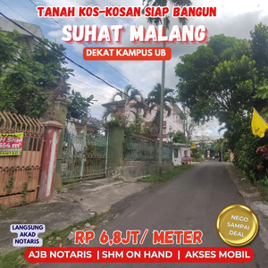 7menit dari Kampus Polinema Tanah Suhat Cocok BAngun Kost Premium