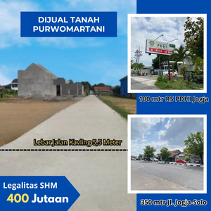 Dijual Tanah Purwomartani 350 meter Jl Jogja-Solo