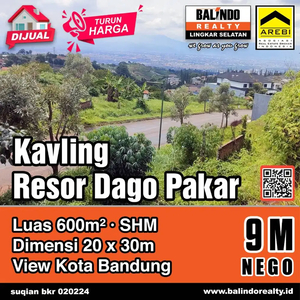 JUAL CEPAT TANAH KOTAK RESORT DAGO PAKAR