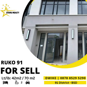 Ruko baru di BSD, Ruko 91 District, Bagus, Strategis, dekat Aeon