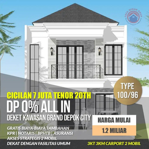 Rumah Cantik 2lantai di Cilodong Depok, nempel dengan Alun-Alun