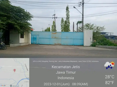 Tanah Lahan Bekas Pabrik, Jetis, Mojokerto