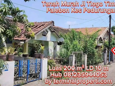 Tanah 200 m2 LD 10 m di Tlogo Timur Dkt Sukarno Hatta kel Palebon