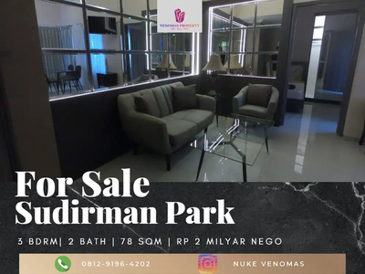 Dijual Apartement Sudirman Park 3 Bedrooms Lantai Tinggi View Sudirma