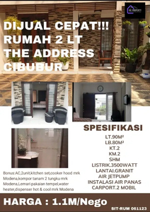 Dijual Cepat Rumah di the address cibubur