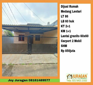 Dijual Rumah Medang Lestari