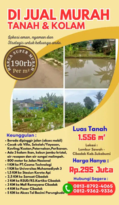 Dijual Tanah Di Sukabumi Bonus Kolam