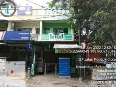 Dijual Via Lelang Ruko 2 Lantai Jln. Pondok Cipta Raya Bintara, Bekasi