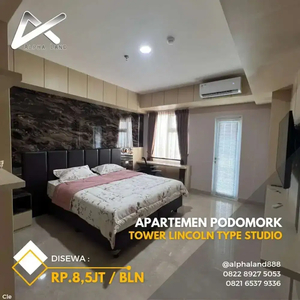 Disewakan 1 Unit Apartement Podomoro Tower Lincoln Type Studio