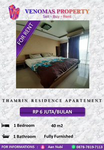 Disewakan Apartement Thamrin Residence 1BR Full Furnished Tower E