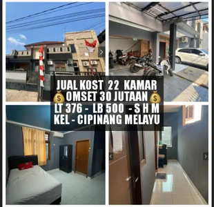 JUAL KOST KOSAN 22 KAMAR DI CIPINANG MELAYU MAKASAR JAKARTA TIMUR