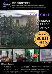 Jual Rumah Pinggir Jalan Raya, Tapos