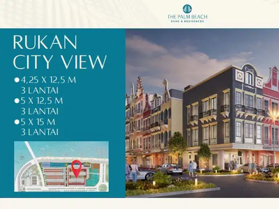 RUKO DIJUAL PIK PALM BEACH RESIDENCE EBONY UK 4.5X12.5 CITY VIEW 3 LT