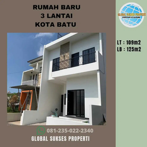 Rumah baru 3 lantai inden bangun full furnish di Sisir Kota Batu