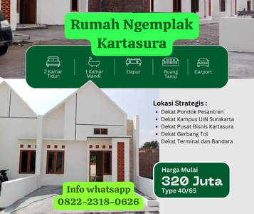 rumah cluster pesan bangun dekat kampus UIN Raden Surakarta Rumah Solo