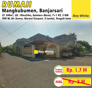 Rumah dijual area Mangkubumen Banjarsari tengah kota Solo