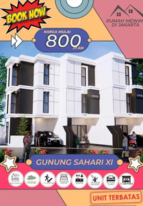 Rumah dijual dekat perkantoran gunung Sahari Jakarta pusat