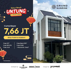 Rumah Grand Sunrise, DP 0, free Biaya, unit Ready, Dekat TOL, Pasar