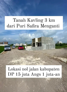 Tanah Kav 3km dari puri Safira Menganti lokasi nol jalan kabupaten