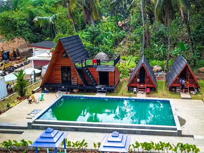 Tanah Kavling Wisata Ada Kolam Renang Villa Kayu Kebun Anggur Bogor