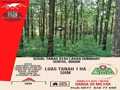 DIJUAL LAHAN ATAU TANAH PIRUS JALAN LUAS SENTUL BOGOR